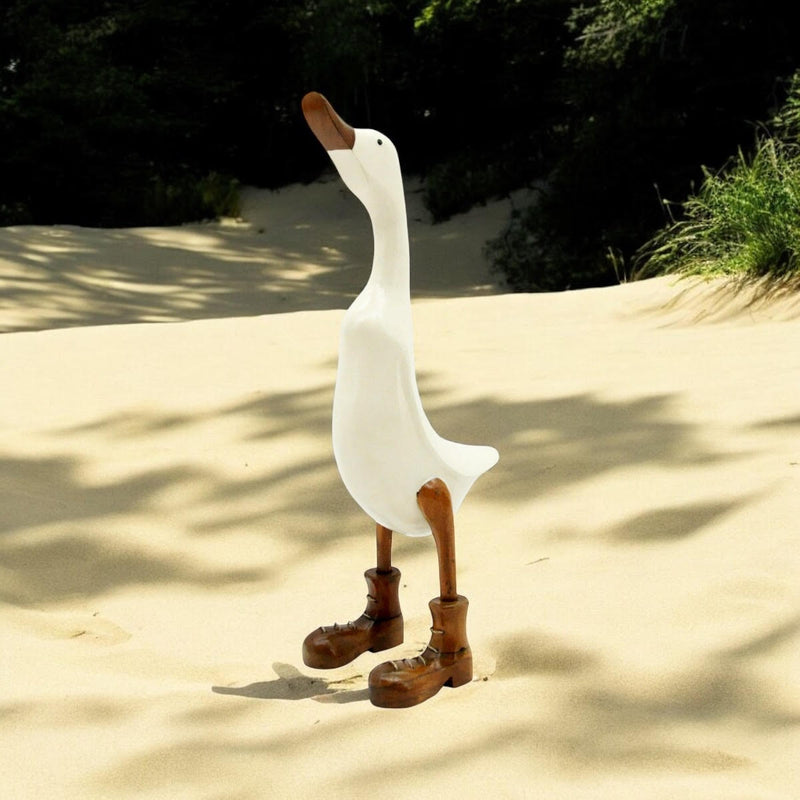 70CM CREAM DUCK WITH BOOTS