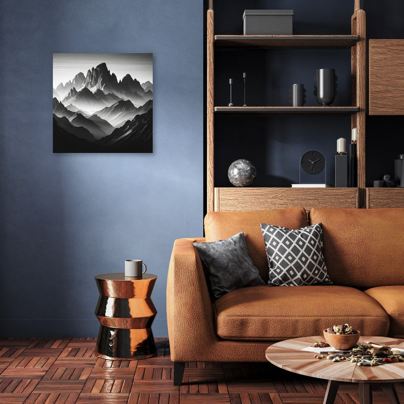 Dawn's Majesty: Mountain Silhouette Canvas