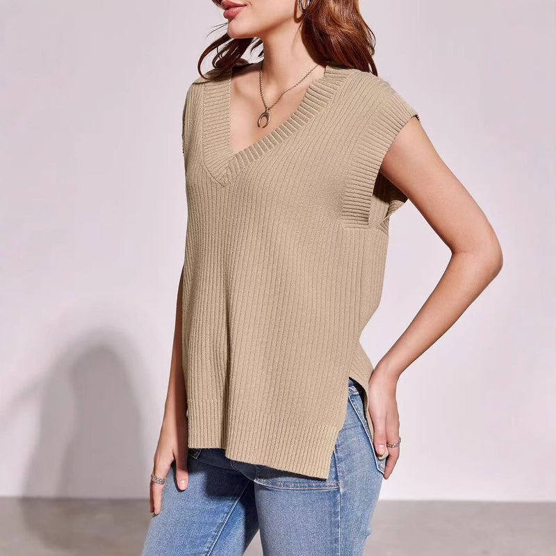 V-neck Sleeveless Casual Loose Pullover Vest
