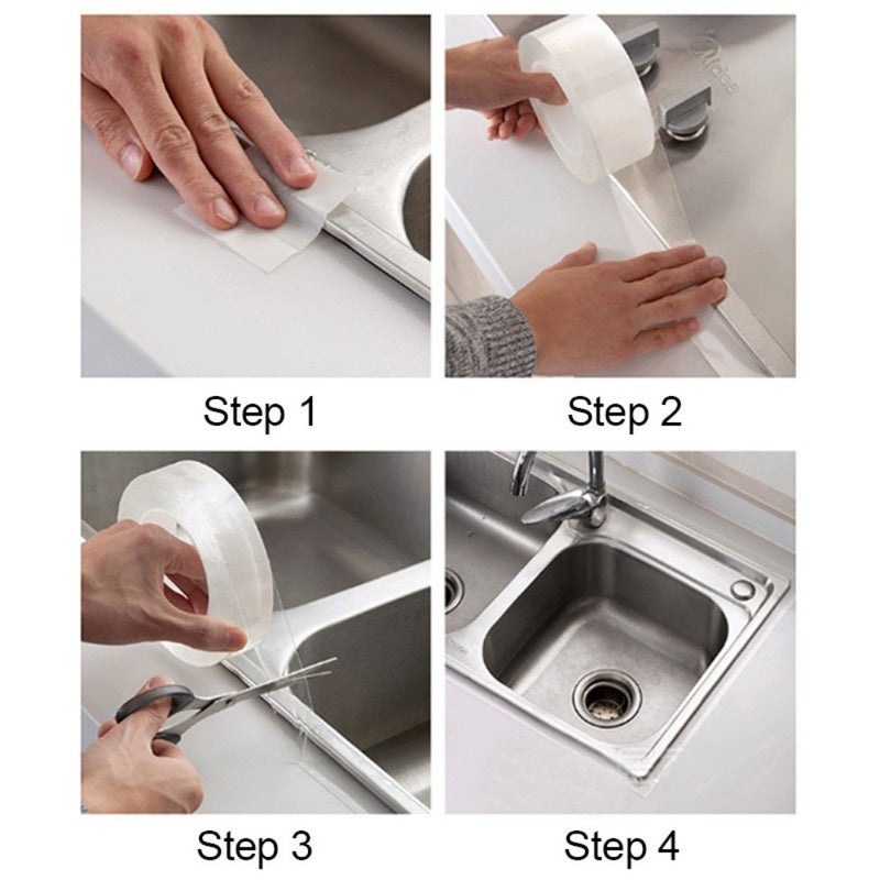 Waterproof Caulk Strip Sealing Tapes Anti-Mildew Clear Bathroom Kitchen Sealant