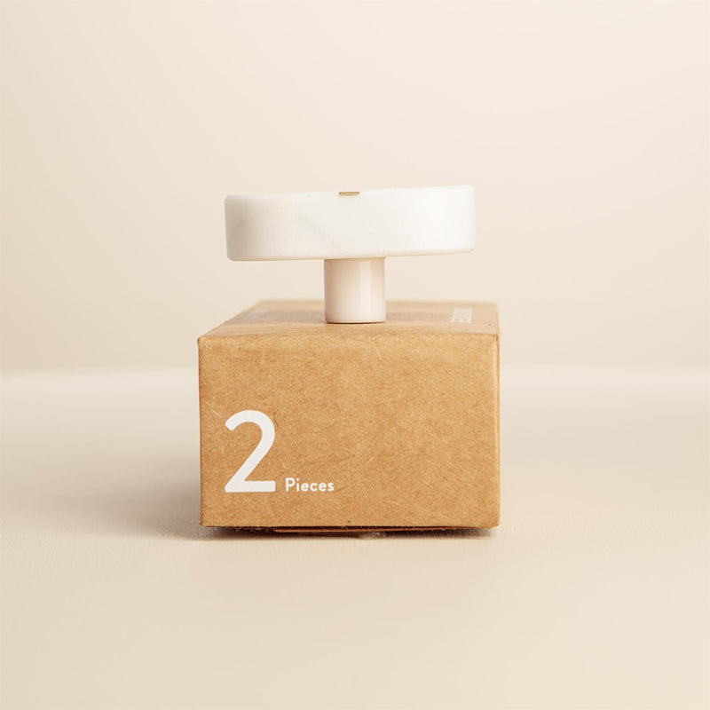 Roja White Stone Brass Drawer Knobs