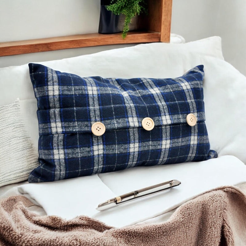 30 X 50CM BLUE  VELVET CUSHION COVER ONLY
