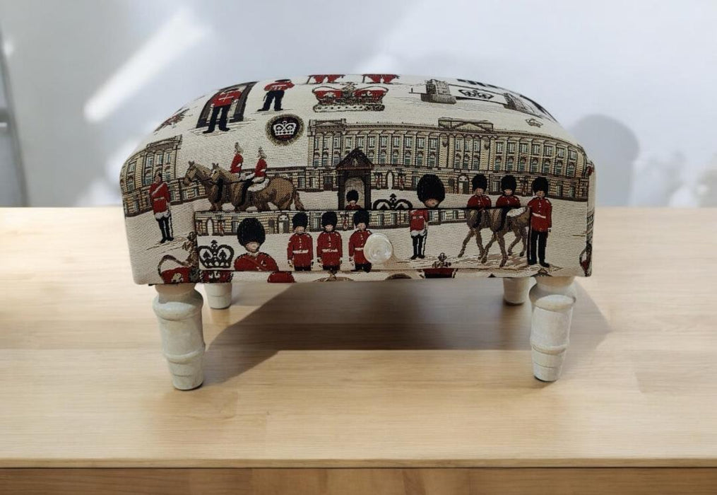 LONDON FABRIC FOOTSTOOL WITH DRAWER