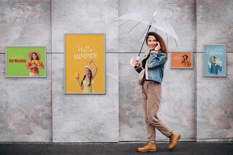 Durable Outdoor Snap Frame Weatherproof Poster Holder Notice Board | A2 Silver