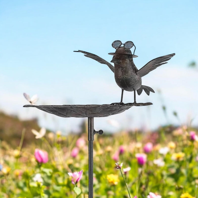50" METAL BIRD FEEDER GARDEN STAKE