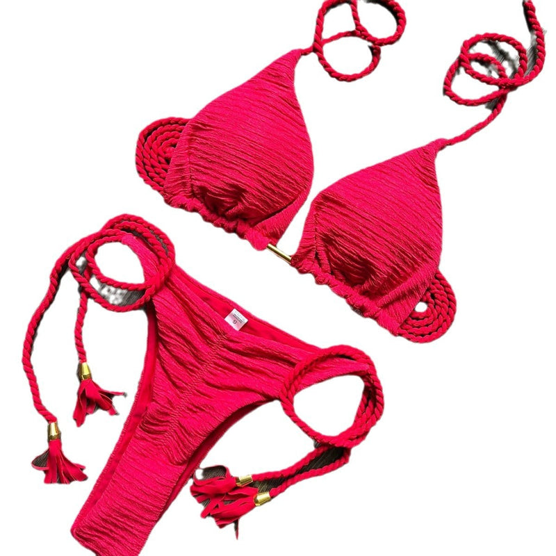 Women's Fashion Braided Rope Bikini Suit