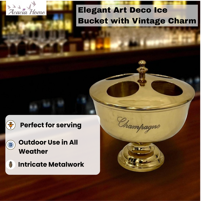 36cm GOLD 4 BOTTLE CHAMPAGNE BUCKET