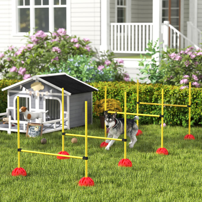 PawHut 4 Piece Dog Agility Equipment with 4 Hurdle Bar for Jump Training