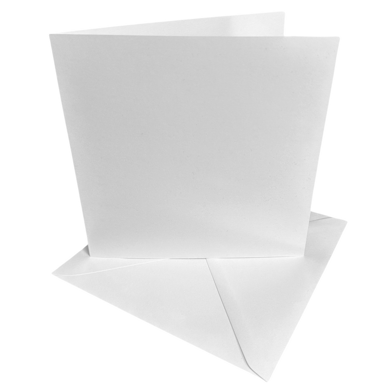 25 Pack - 7x7 White Card Blanks & Envelopes - 300gsm