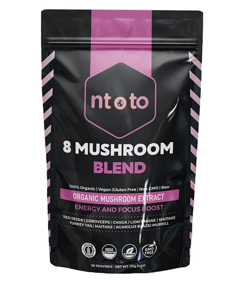 8 Mushroom Blend Organic Extract – 8 oz | 8-in-1 Immunity, Focus & Energy (113 Servings)