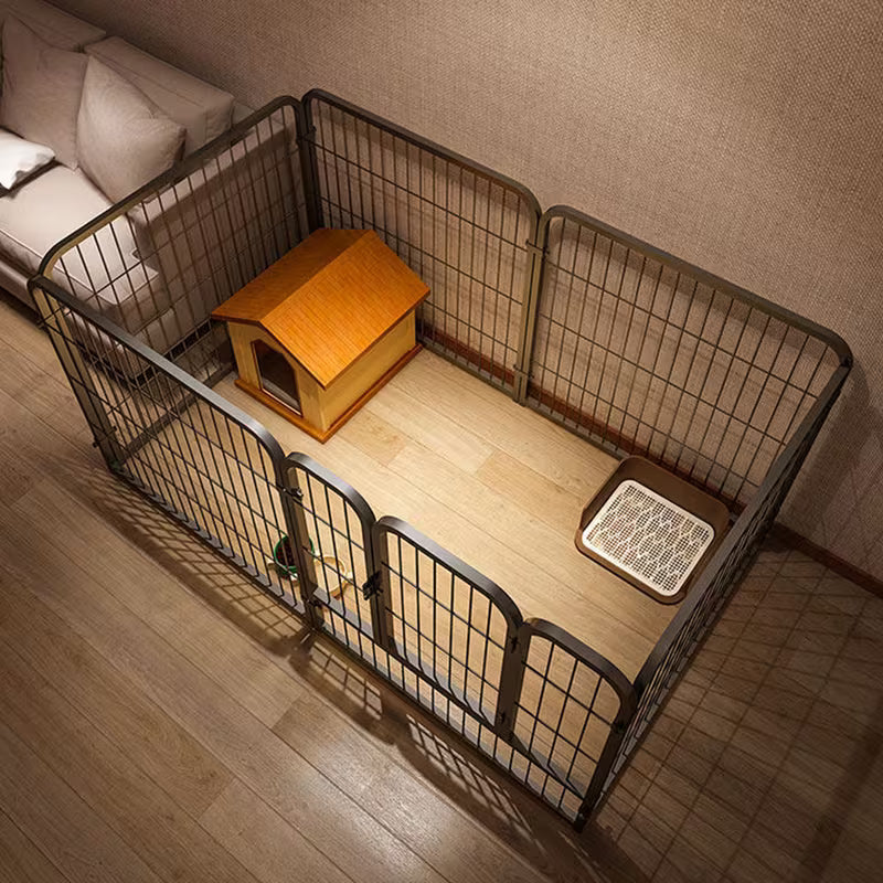 Indoor Dog Playpen 120cm | 6-Panel Stainless Steel Pet Fence & Kennel for Small/Medium Dogs, Rabbits & Cats