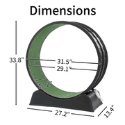 80*34*86CM Black PP track connector assembly, round shape with green carpet + 1 cat teaser stick, 15kg cat treadmill - InStock