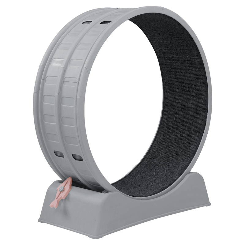 80*34*86CM, Gray PP track connector assembly, Round shape with gray carpet + 1 cat teaser stick, 15kg cat treadmill - InStock