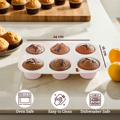 Pastel Pink 6 Cup Muffin Mould | Zing
