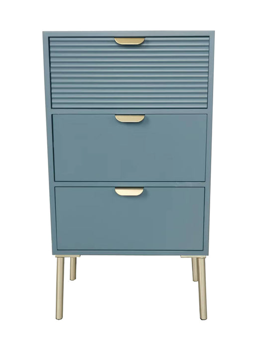 75CM BLUE WOODEN 3 DRAWER CHEST OF DRAWER