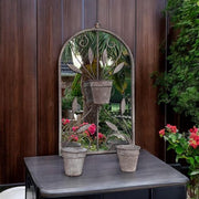 80CM WALL MIRROR WITH TRIPLE PLANTER - InStock