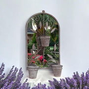 80CM WALL MIRROR WITH TRIPLE PLANTER - InStock