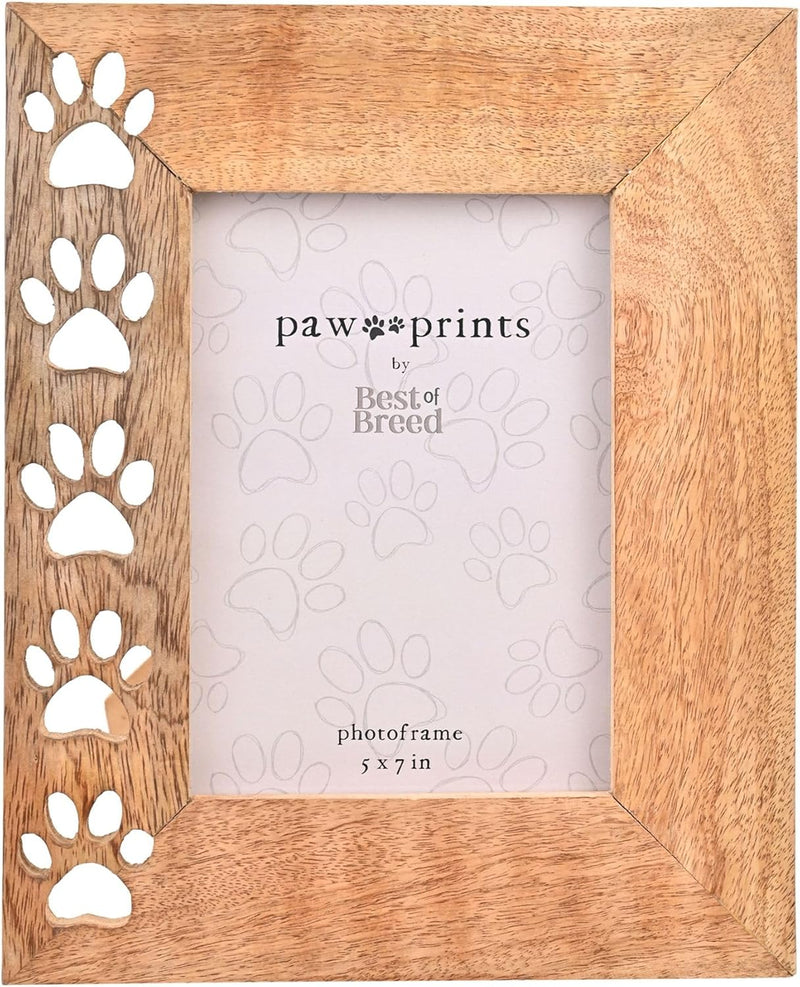 Paw Prints Wooden Frame 7x5