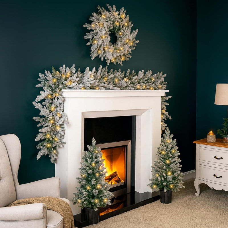 Luxury Frosted Pre Lit Christmas Set