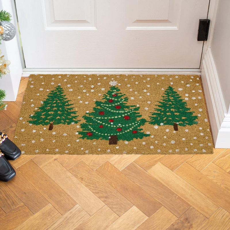 Christmas Tree Coir Doormat – 60 × 40cm