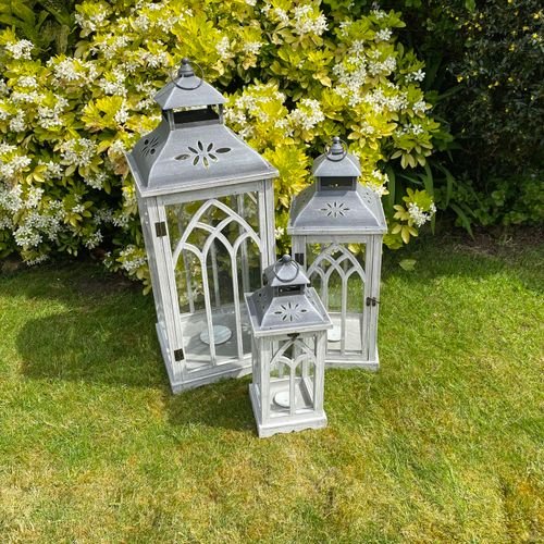 81/62/43CM SET 3 WOODEN LANTERNS - InStock