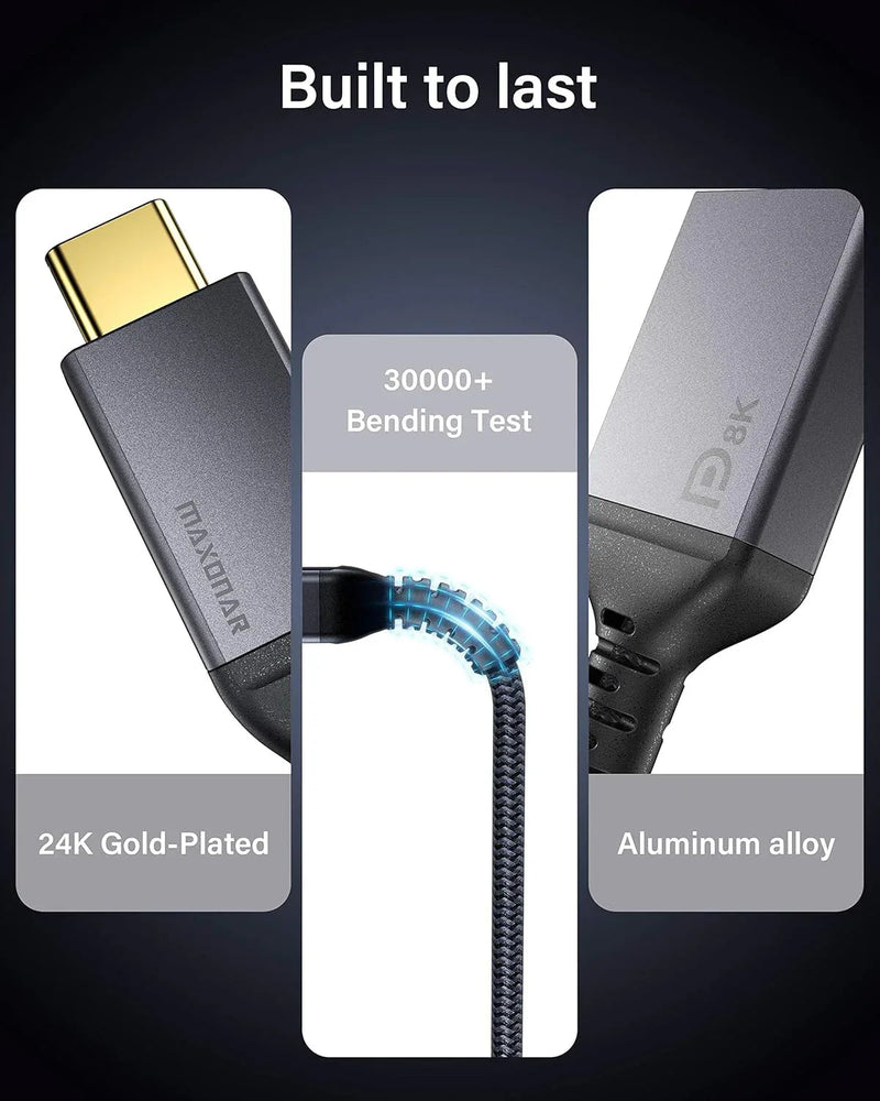 USB C to DisplayPort Adapter 8K@60Hz Thunderbolt 3 to DP Adapter HBR3 Mac & Win