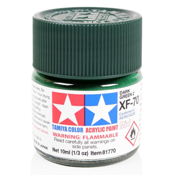 Tamiya Acrylic Paint Mini XF-70 Dark Green 2 (IJN)