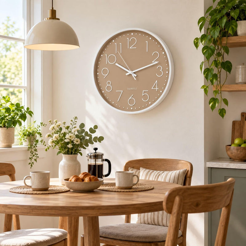 30cm Brown Indoor Kitchen Wall Clock