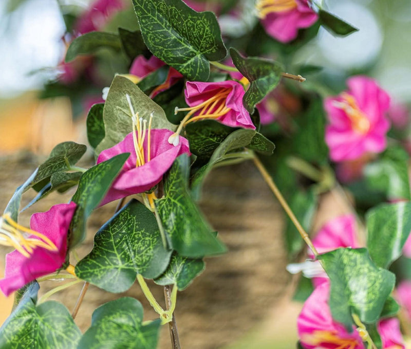 Artificial Pink Floral Hanging Basket with Trailing Flowers