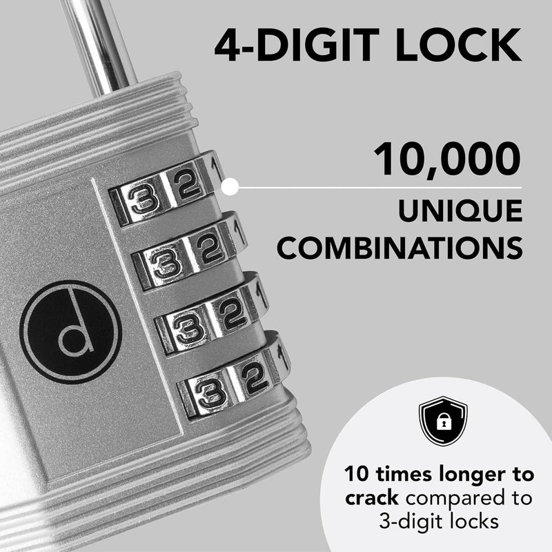 4 Digit Combination Padlock Weatherproof Gym Gate Storage Lock Desired Tools