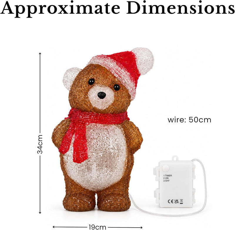 LED Teddy Bear Christmas Decoration