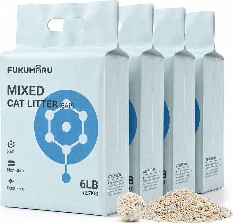 FUKUMARU White Tea Tofu Cat Litter, Super Absorbent SAP