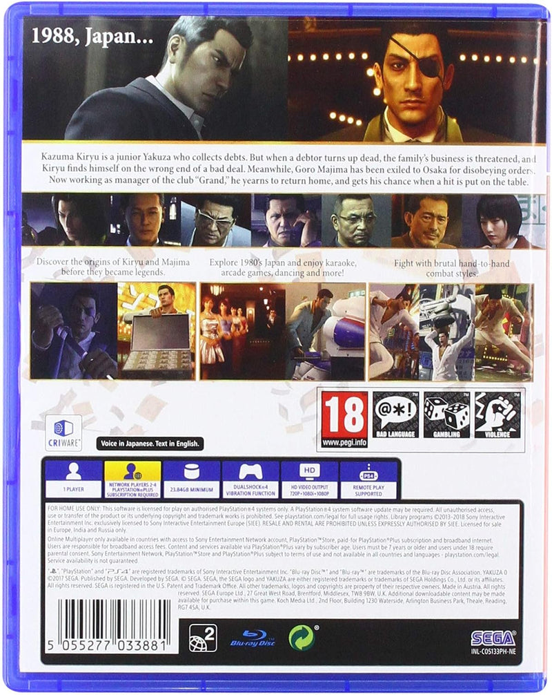 Yakuza 0 Zero PS4