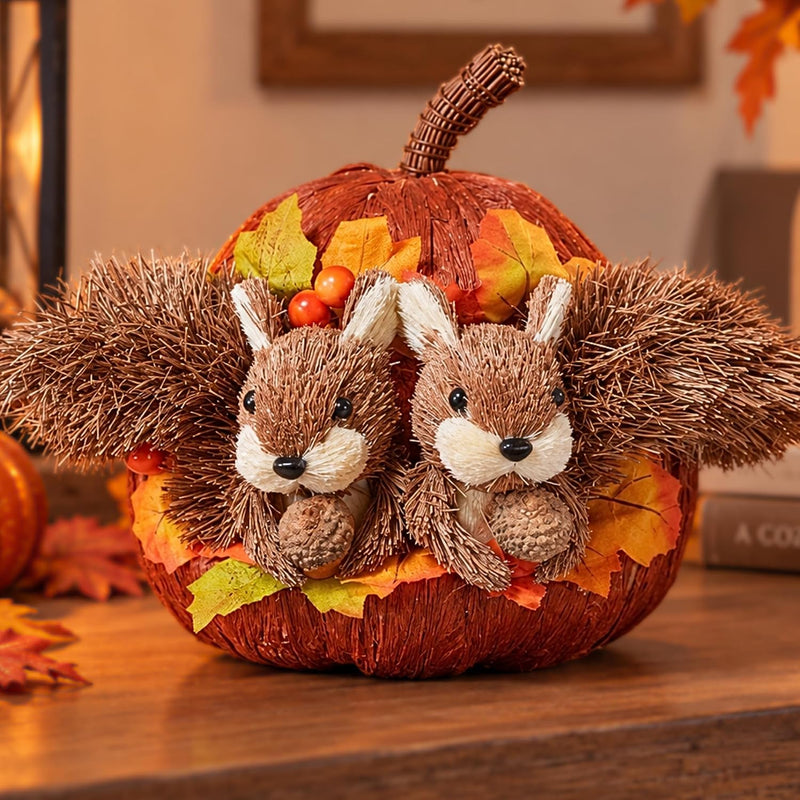 Autumn Pumpkin Squirrel Home Decoration