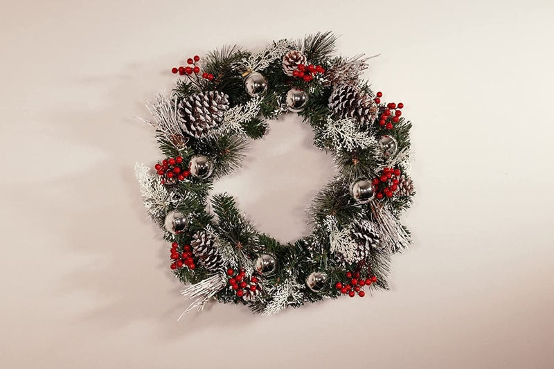 Snow Dusted Christmas Wreath 50cm