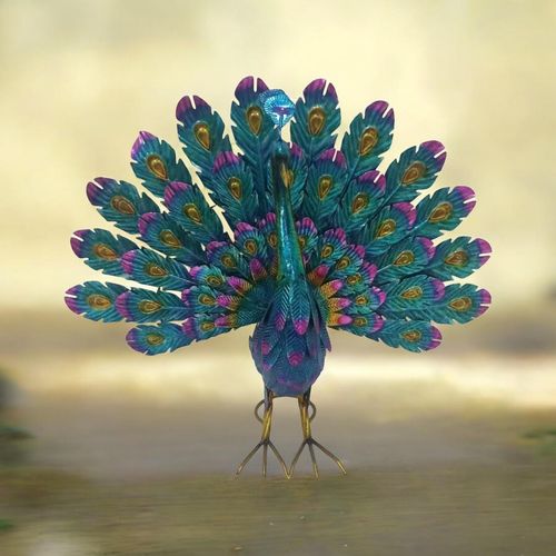 81CM METAL PEACOCK - InStock