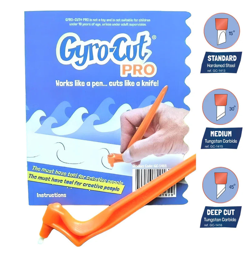 Gyro-Cut® PRO Tool Including 3 different blades - Standard, Medium and Deep Cut