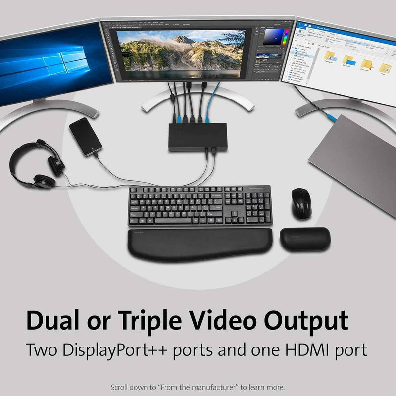 Kensington SD4800P Universal Docking Station Triple Display for Mac and Windows