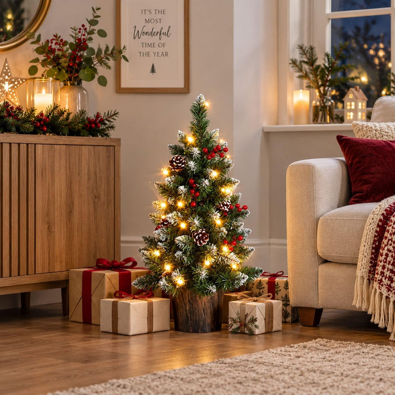 Small Christmas Tree with Lights 60cm