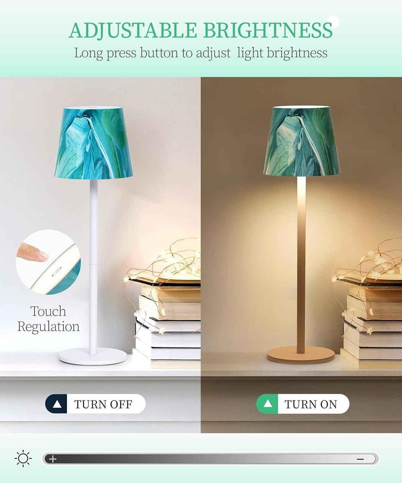 Cordless LED Table Lamp Rechargeable Light IP54 Touch Dimmable Various Colours