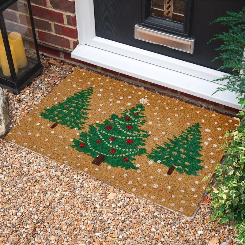 Christmas Tree Coir Doormat – 60 × 40cm