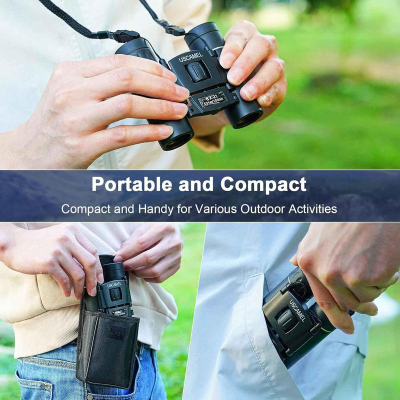 Binoculars 8×21 Compact BAK4 Prism Easy Focus for Bird Watching Outdoor Use