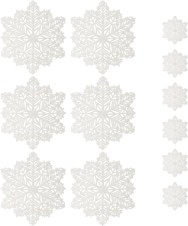 Set of 6 Silver Snowflake Placemats And Coasters