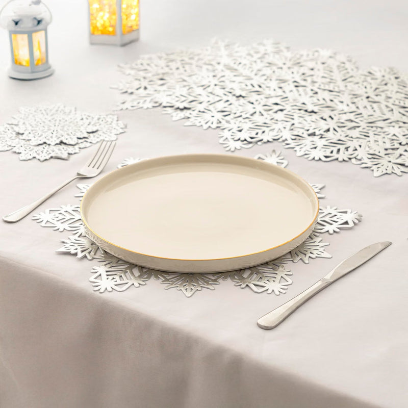 Set of 6 Silver Snowflake Placemats And Coasters