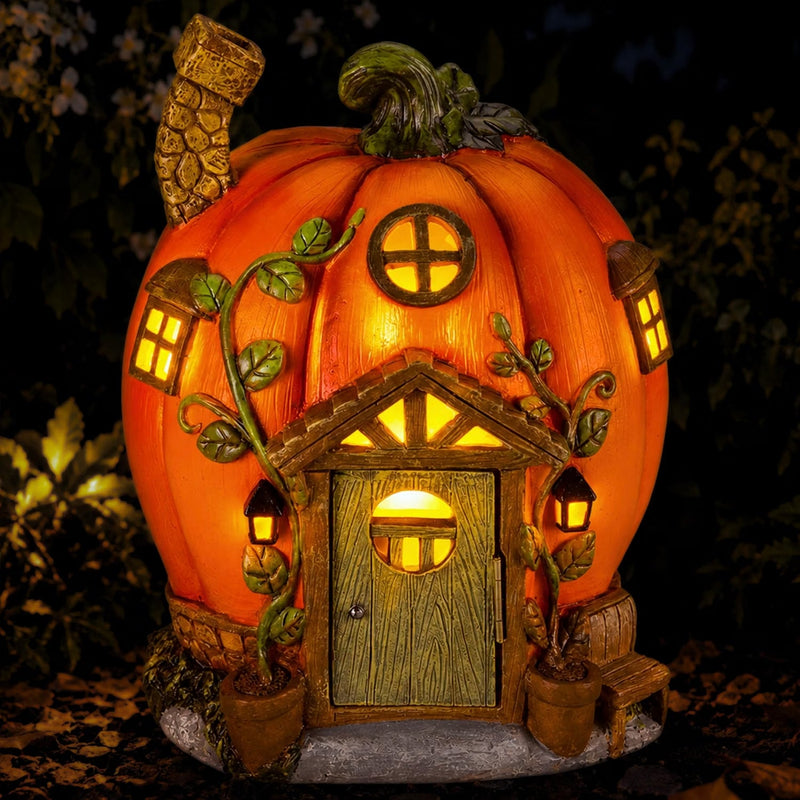 Solar Pumpkin House LED Halloween Decor