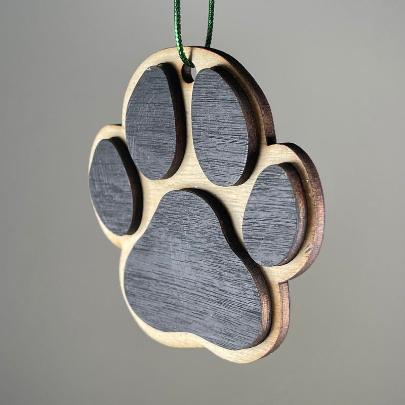 Dog Paw Print Bauble - Handmade Ornament