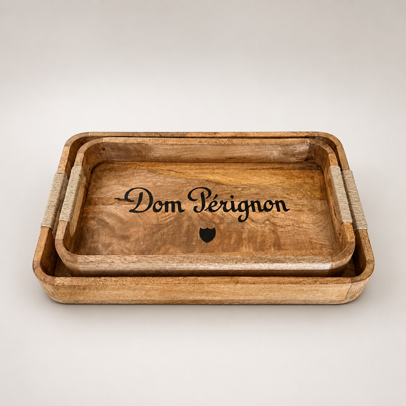 Wooden Serving Trays Dom Pérignon Champagne
