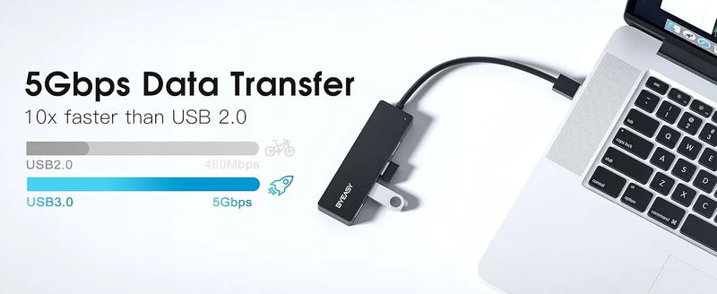 USB C Hub Type C to USB-A 3.0 4-Port Ultra Slim Splitter Universal Plug & Play