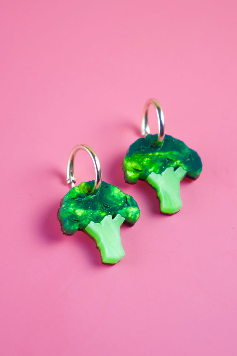 Broccoli Hoop Earrings