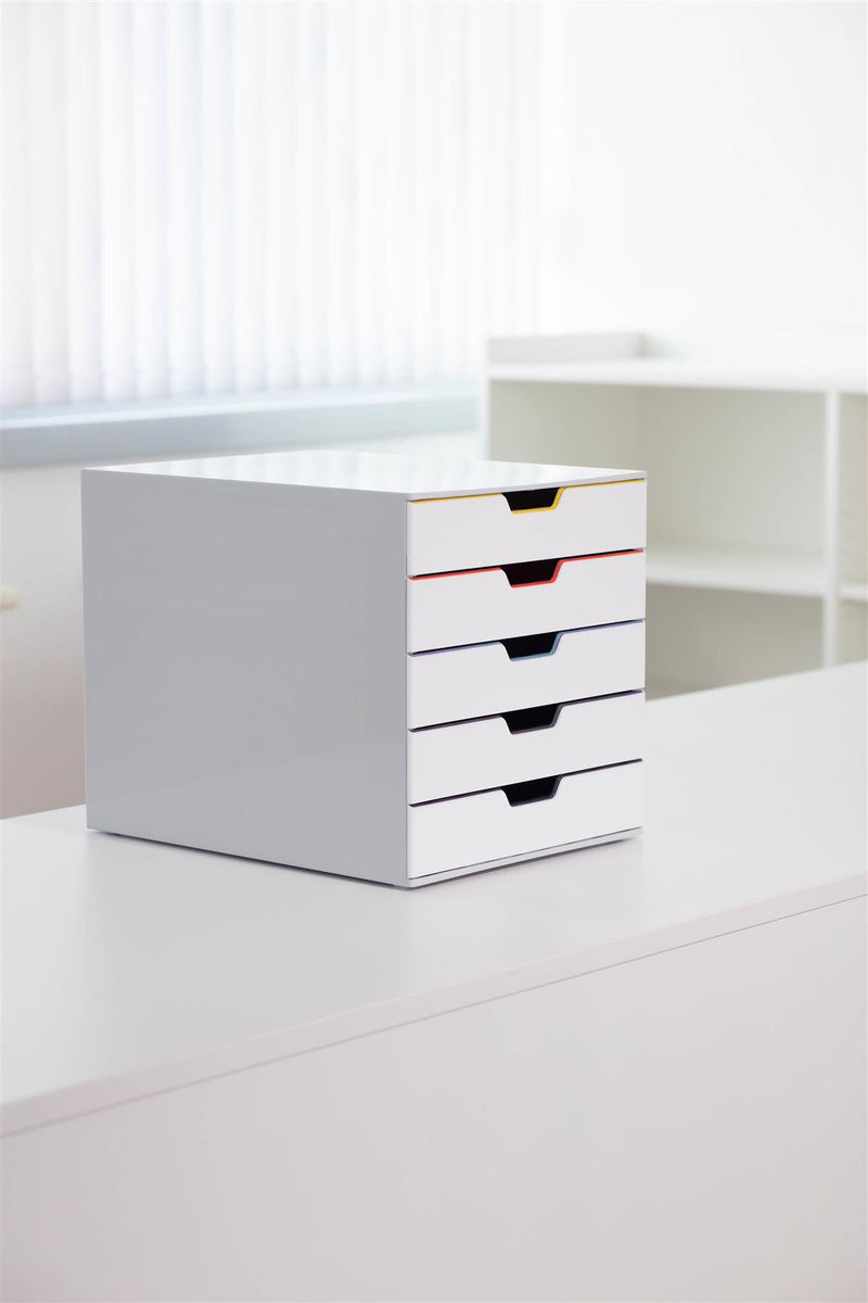 Durable VARICOLOR MIX Desktop Organiser 5 Drawer Colour Coded Storage | A4+